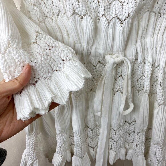 Free People | UO White Crochet Top Size Small - Picture 9 of 10